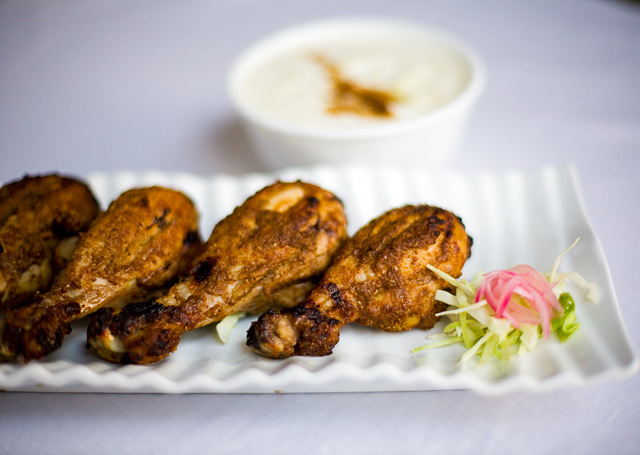 Tandoori Chicken with Cucumber Raita.