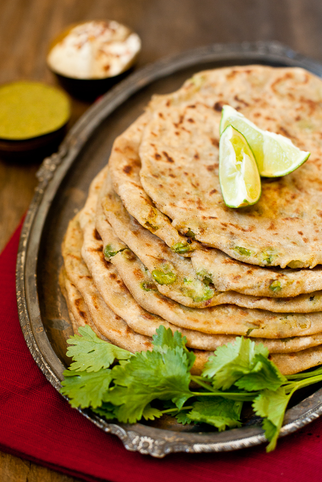 Aloo Matar Paratha (Stuffed Potato and Green Peas pancakes) for Journey Kitchen