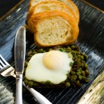 Baked Eggs and Peas