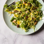 Kale and Brussel Sprouts Salad with Turmeric Honey Yogurt Dressing