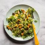 Kale and Brussel Sprouts Salad with Turmeric Honey Yogurt Dressing