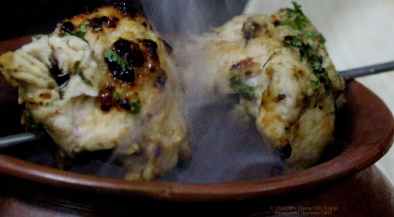 Murgh Methi Malai Kebab.