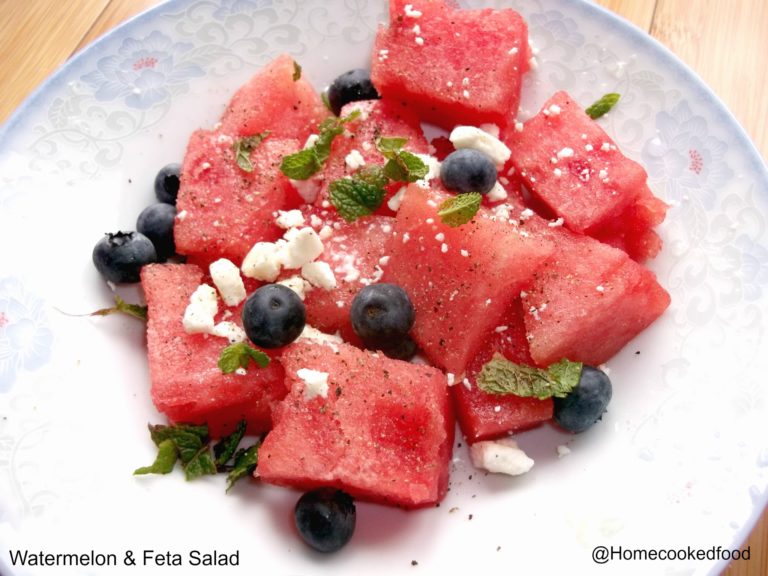 Watermelon and feta cheese salad