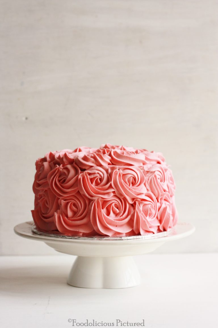 ROSE CAKE WITH SWISS MERINGUE BUTTERCREAM