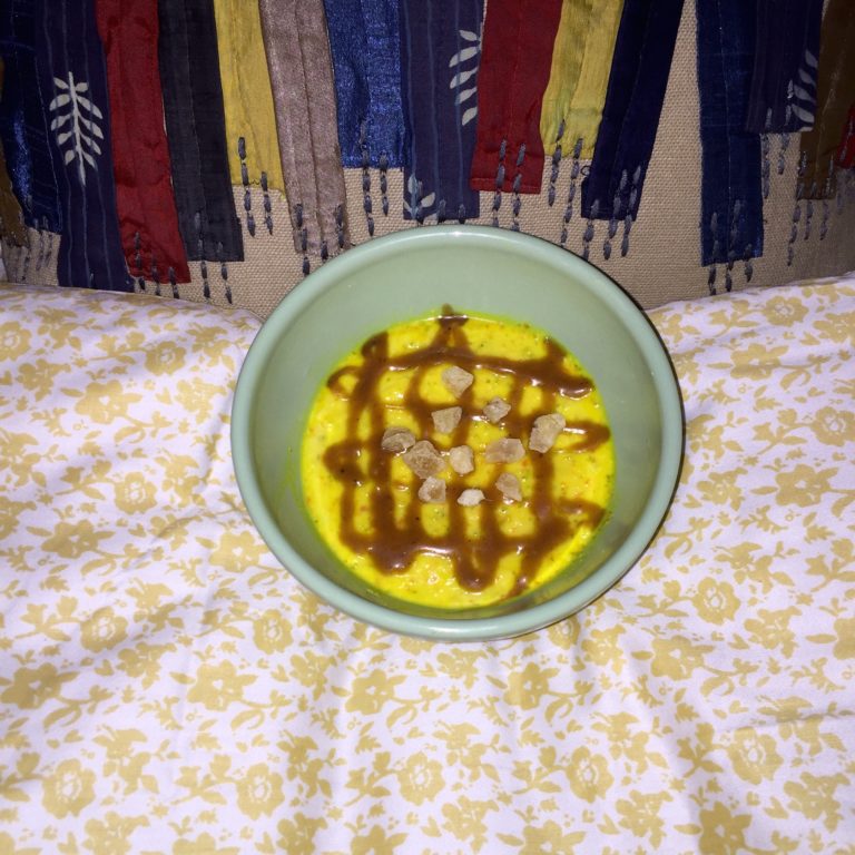 Fresh Turmeric & Lime Custard with Curried Caramel